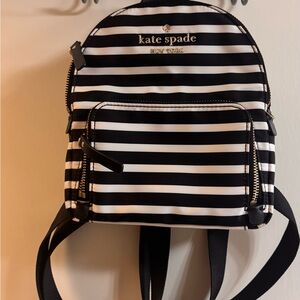 kate spade Black and White Striped Mini Backpack